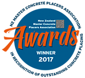 NZ Master Concrete Placers Assc 2017 Award Winner